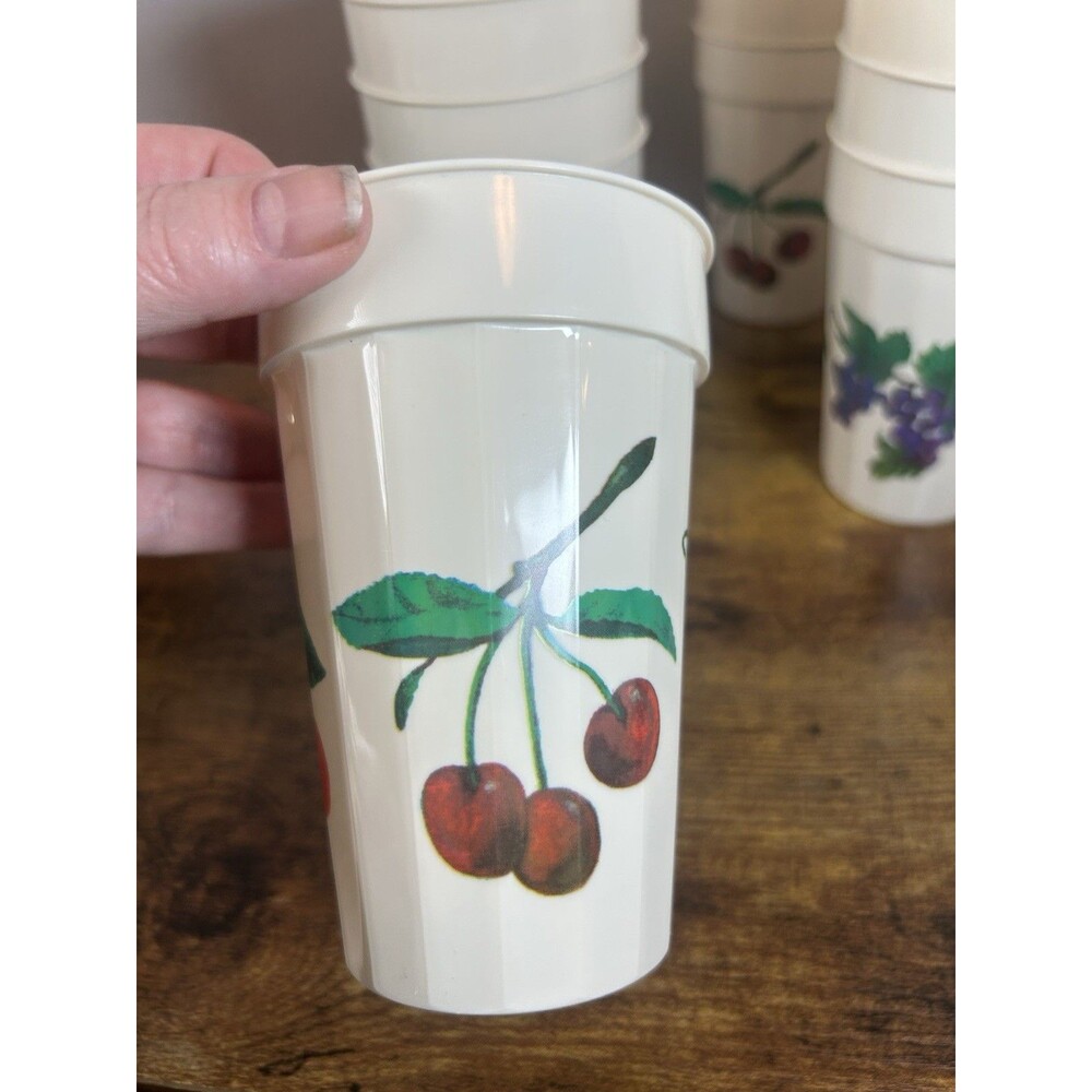 Vintage Packerware Fruit 1/2 Gallon Pitcher & 21 Matching Cups USA Retro Set - Picture 11 of 16